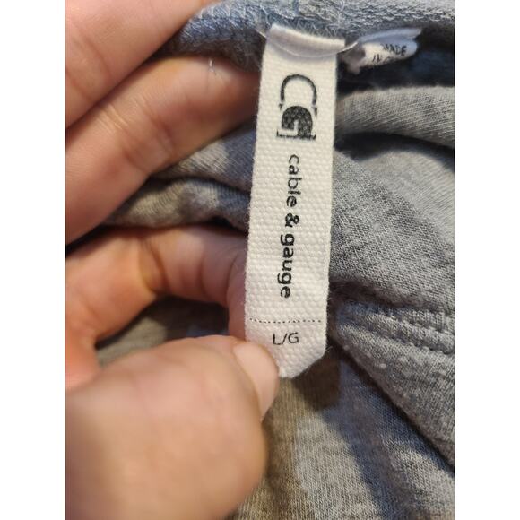 Cable and gauge large women's grey thin draw string hoodie - Picture 3 of 6